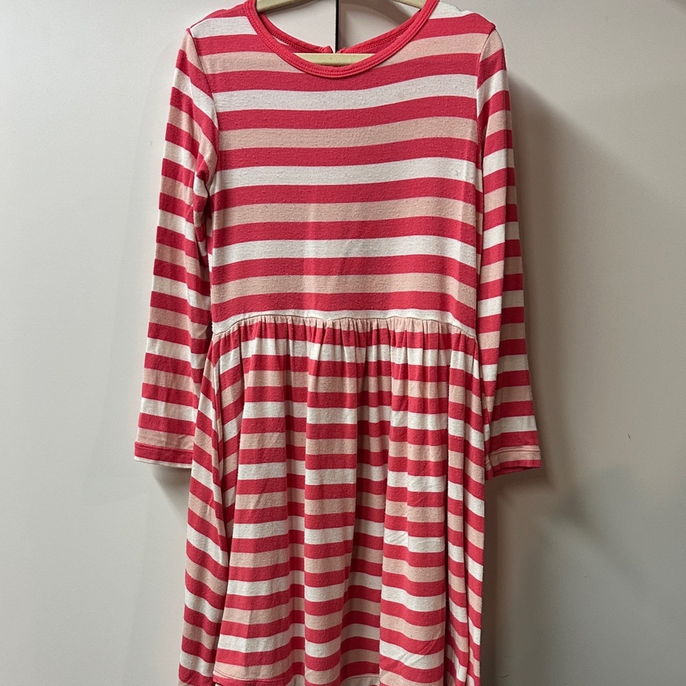 Kickee Pants Pink and White Striped Dress